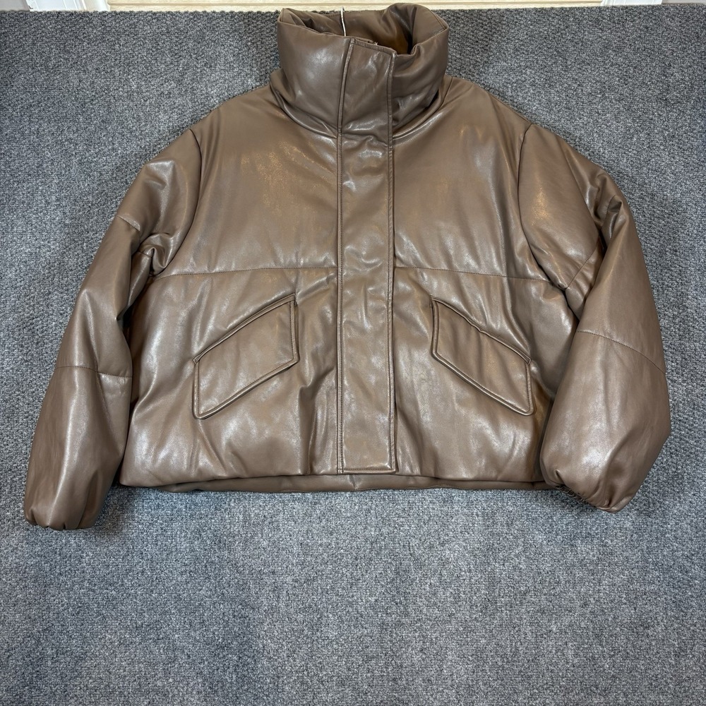 NWT Pistola Donovan Puffer Jacket in Espresso Cropped Jacket Size XL MSRP $248